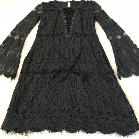 ARROW + SOL Lina Lace Dress L/S Size Small - Picture 3 of 7